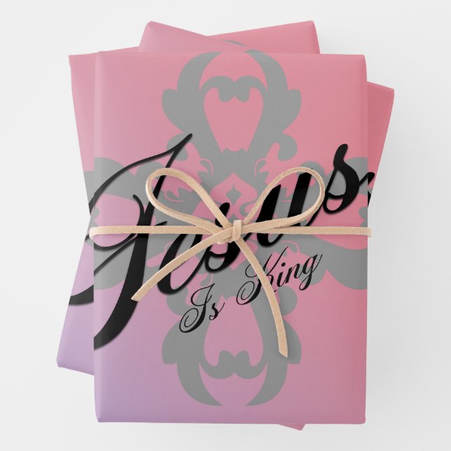 Feuille De Papier Cadeau Jésus est roi (En situation)