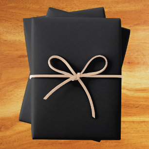 Feuille De Papier Cadeau Jet noir couleur solide