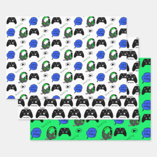 Feuille De Papier Cadeau Jeu à thème Anniversaire