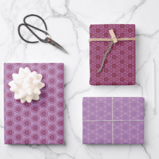 Feuille De Papier Cadeau Jeu de 3 nuances de pourpre