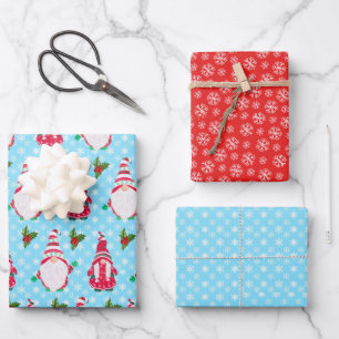 Feuille De Papier Cadeau Jeu de cadeaux de Noël   Flèches Rouges Et Bleues