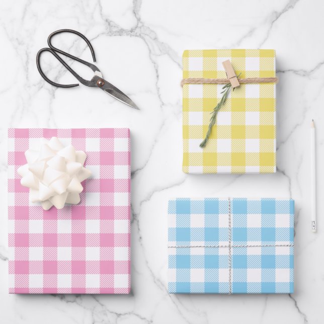 Feuille De Papier Cadeau Jeu de Motifs Buffalo Check (Recto)