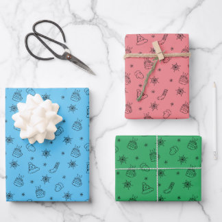 Feuille De Papier Cadeau Jeu de Noël minimaliste moderne