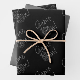 Feuille De Papier Cadeau Jeu de RPR Dés de joueur de rôle sur table vinta