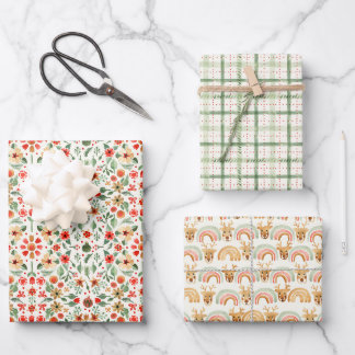 Feuille De Papier Cadeau Jeux de pains d'épices de Noël d'aquarelle