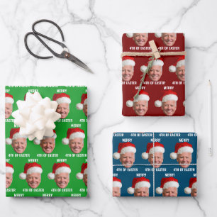 Feuille De Papier Cadeau Joe Biden Joyeux 4 de Noël de Pâques