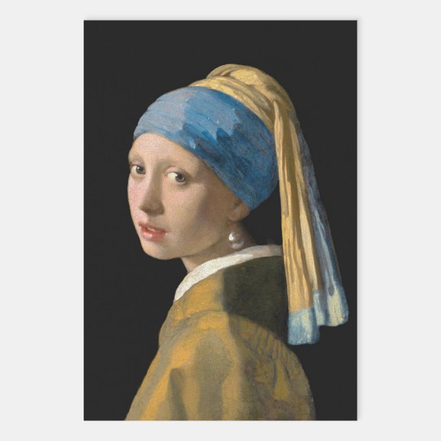 Feuille De Papier Cadeau Johannes Vermeer - Fille avec une oreille perle (Créateur téléchargé)