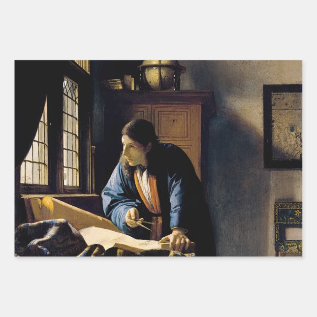Feuille De Papier Cadeau Johannes Vermeer - Le géographe (Devant)
