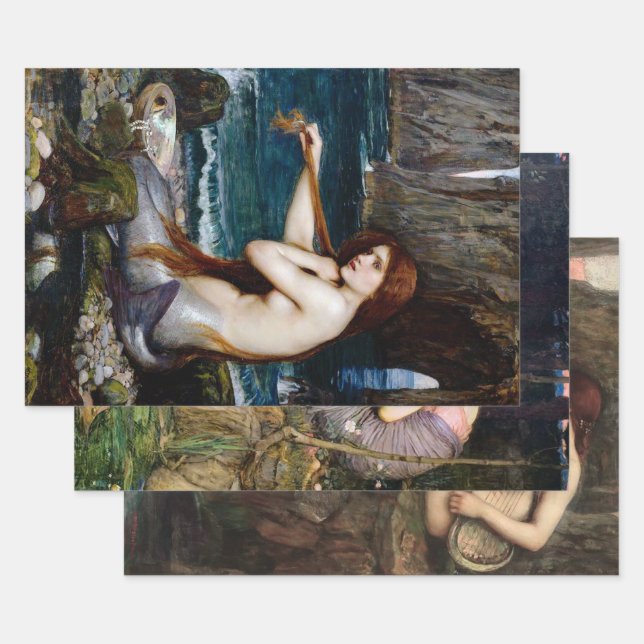 Feuille De Papier Cadeau John Williams Waterhouse Pre Raphaelite (Lot)