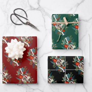 Feuille De Papier Cadeau Joie de chiot chic Noël vacances