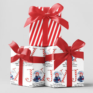 Feuille De Papier Cadeau Joie photo Noël Joie Typographie personnalisée