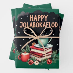 Feuille De Papier Cadeau Jolabokaflod - Inondation de livres en Islande