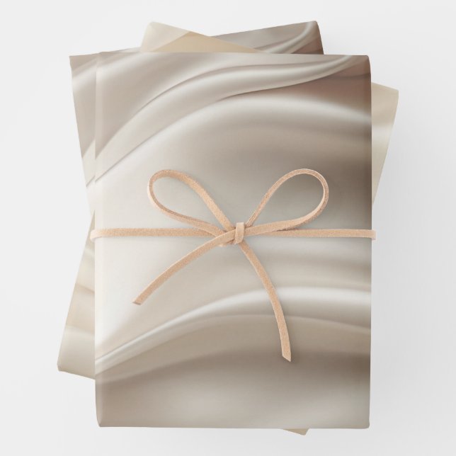 Feuille De Papier Cadeau Joli Champagne Gold Romantique Faux Satin Mariage (En situation)