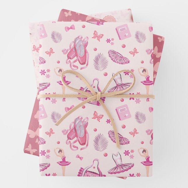 Feuille De Papier Cadeau Joli dans Pink Ballerina Fête d'anniversaire de fi (En situation)