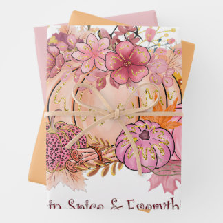 Feuille De Papier Cadeau Joli en rose d'automne : Whimsy & Spice