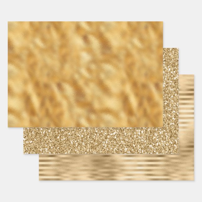 Feuille De Papier Cadeau Joli Glam Gold (Lot)