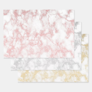 Feuille De Papier Cadeau Joli marbre de parties scintillant élégant