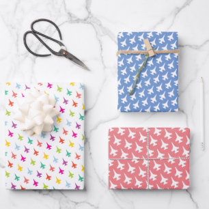 Feuille De Papier Cadeau Joli Mélange Couleur F-16 Motif avion de chasse