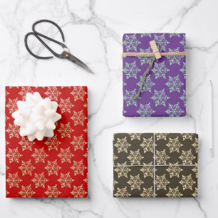 Feuille De Papier Cadeau Joli Noël minimaliste Flocon de neige
