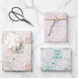 Feuille De Papier Cadeau Joli Pastel Noël Mot Art Noël