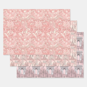 Feuille De Papier Cadeau Joli rose français design parisien