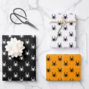 Feuille De Papier Cadeau Jolie araignée noire