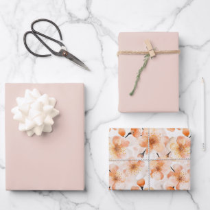 Feuille De Papier Cadeau Jolie douche de mariage florale rose