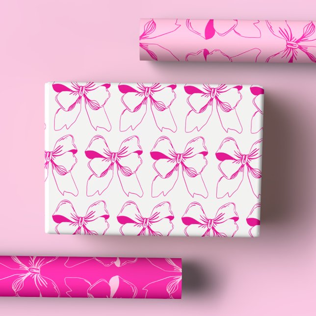 Feuille De Papier Cadeau Jolie et colorée coquette Pastel & Hot Pink (Créateur téléchargé)