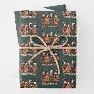 Feuille De Papier Cadeau Jolie oie Saison gelée Hiver Cozy Automne Canard 