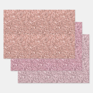 Feuille De Papier Cadeau Jolie Parties scintillant rose