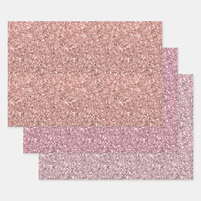 Feuille De Papier Cadeau Jolie Parties scintillant rose (Lot)