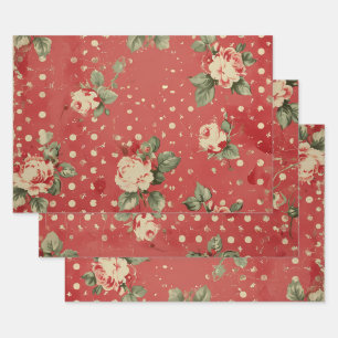 Feuille De Papier Cadeau Jolie Vintage Shabby Chic Valentines