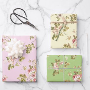 Feuille De Papier Cadeau Jolies roses grimpantes jardin floral 
