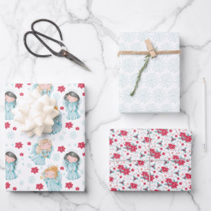 Feuille De Papier Cadeau Jolis anges de Noël