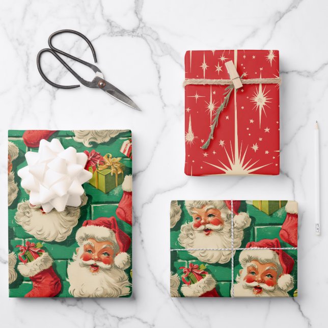 Feuille De Papier Cadeau Jolly Old St. Nick's (Recto)