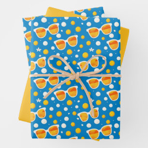 Feuille De Papier Cadeau Jouer Motif lunettes de soleil d'été