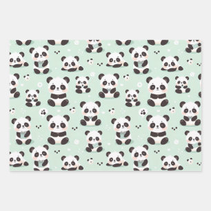 Feuille De Papier Cadeau Jouer Motif Panda