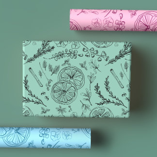 Feuille De Papier Cadeau Jouer Pastel Whimsical Moderne Nordique Ligne Art
