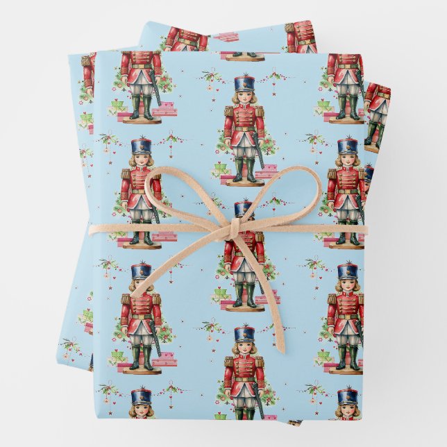 Feuille De Papier Cadeau Jouet Soldat Arbre de Noël (En situation)