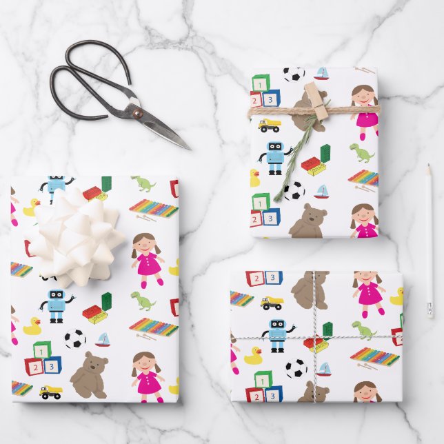 Feuille De Papier Cadeau Jouets pour enfants Motif (Recto)