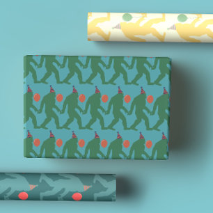 Feuille De Papier Cadeau Joueuse et unique couleur vive Anniversaire Bigfoo