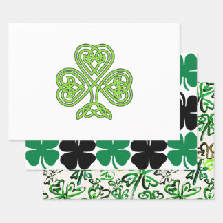 Feuille De Papier Cadeau Jour de la Saint-Patrick Shamrock