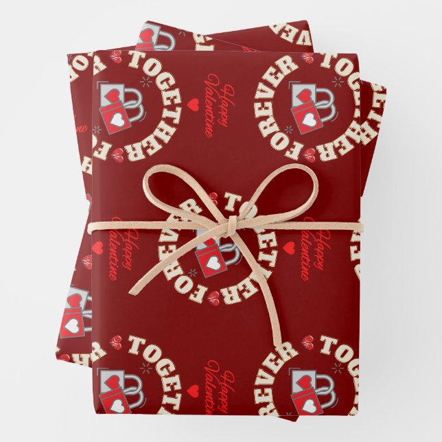 Feuille De Papier Cadeau Jour de la Saint Valentin (En situation)