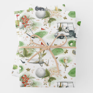 Feuille De Papier Cadeau Jour des patrons pour le golfeur