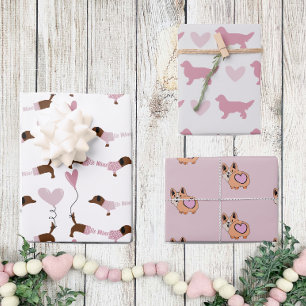 Feuille De Papier Cadeau Jour des Valentines aux Coeurs roses mignons Amour