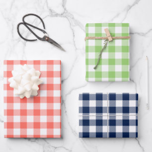 Feuille De Papier Cadeau Jour férié du jeu de motifs Buffalo Check en vic