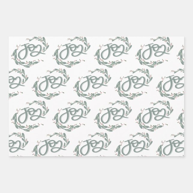 Feuille De Papier Cadeau Joy Holiday Paper (Devant)