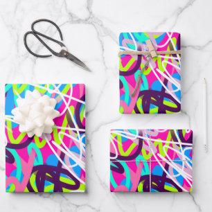 Feuille De Papier Cadeau Joyeuses couleurs Moderne Abstrait