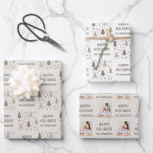 Feuille De Papier Cadeau Joyeuses Fêtes Photo de Noël