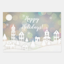Feuille De Papier Cadeau Joyeuses vacances hiver Wonderland